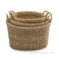 Seagrass Wrapped Tumblers square shape Woven Seagrass Basket for storage Factory